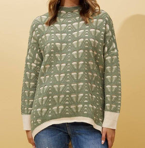 LEAH LONG SLEEVE TEXTURED PULLOVER