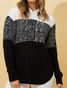 NIX CABLE KNIT HOODED KNIT JUMPER