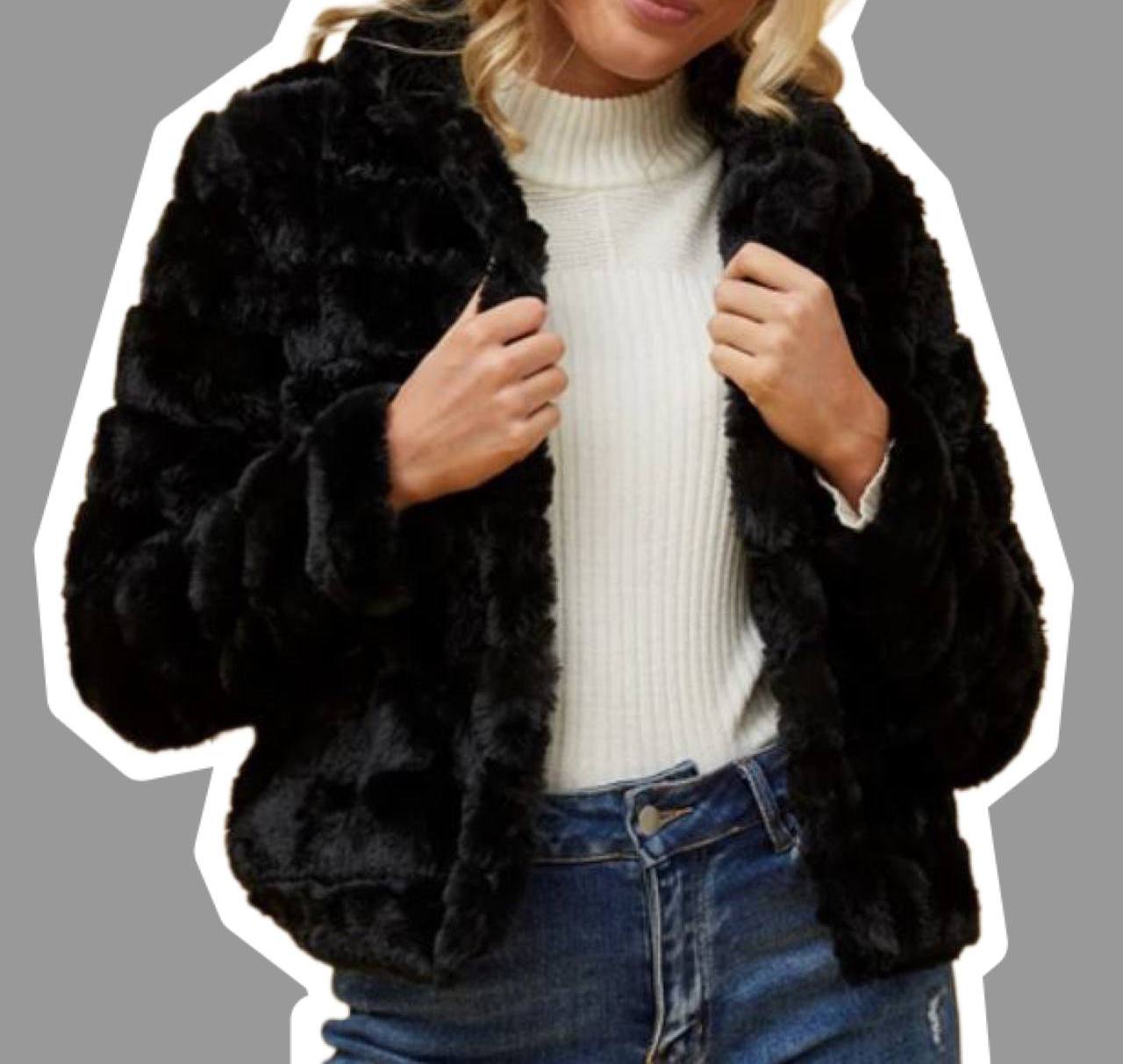 MOSCOW FAUX FUR JACKET BLACK