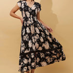 Load image into Gallery viewer, Button Front Floral Maxi Dress
