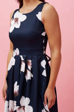 Load image into Gallery viewer, Navy Floral Cocktail Dress
